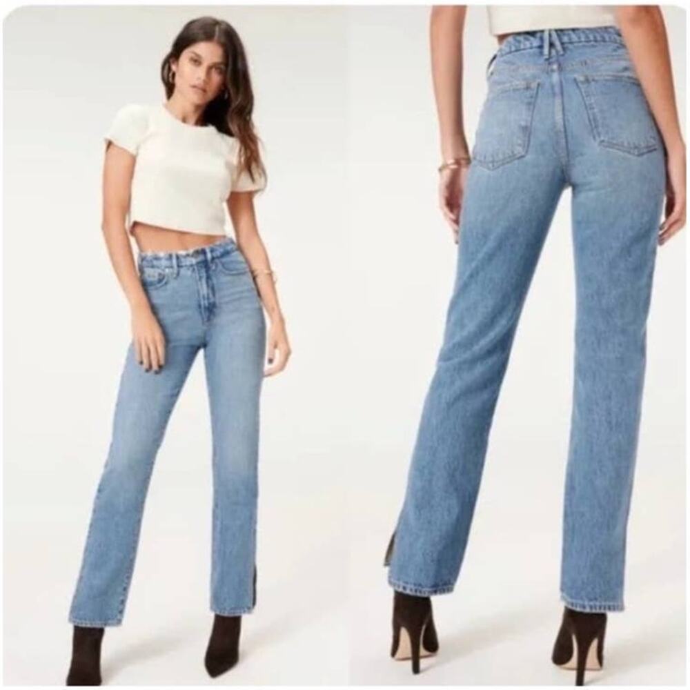 Good American Light Blue Straight Leg Jeans